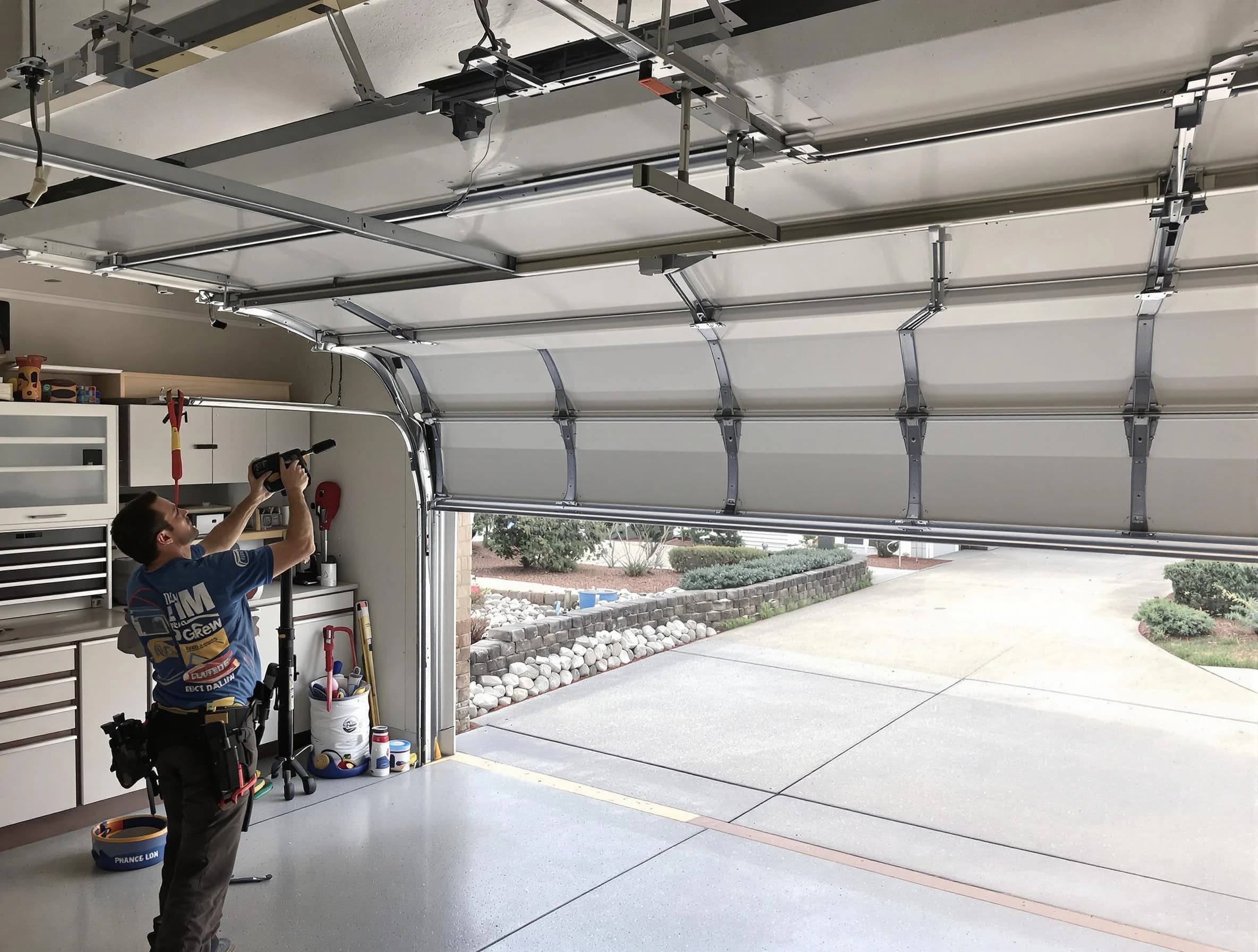 Garage door track repair service by Springville Garage Door Repair in Springville