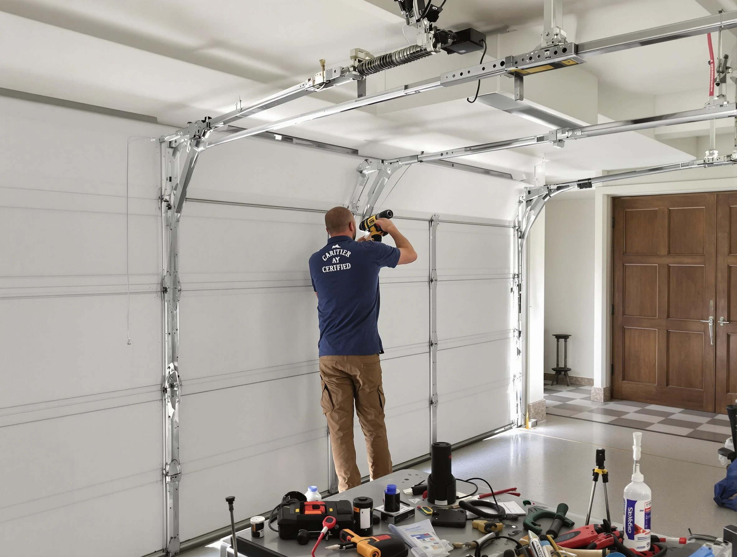 Springville Garage Door Repair certified technician performing precision garage door repair in Springville