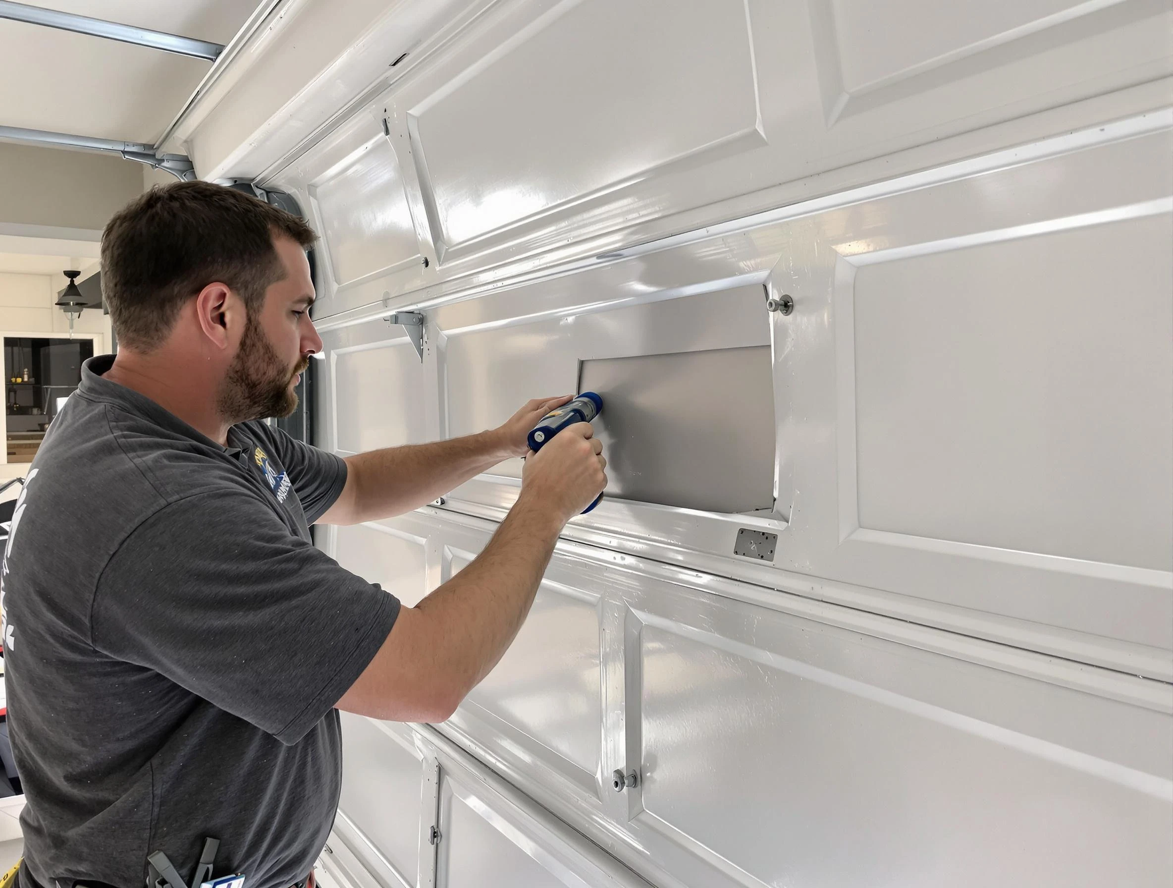 Garage door panel repair by Springville Garage Door Repair in Springville