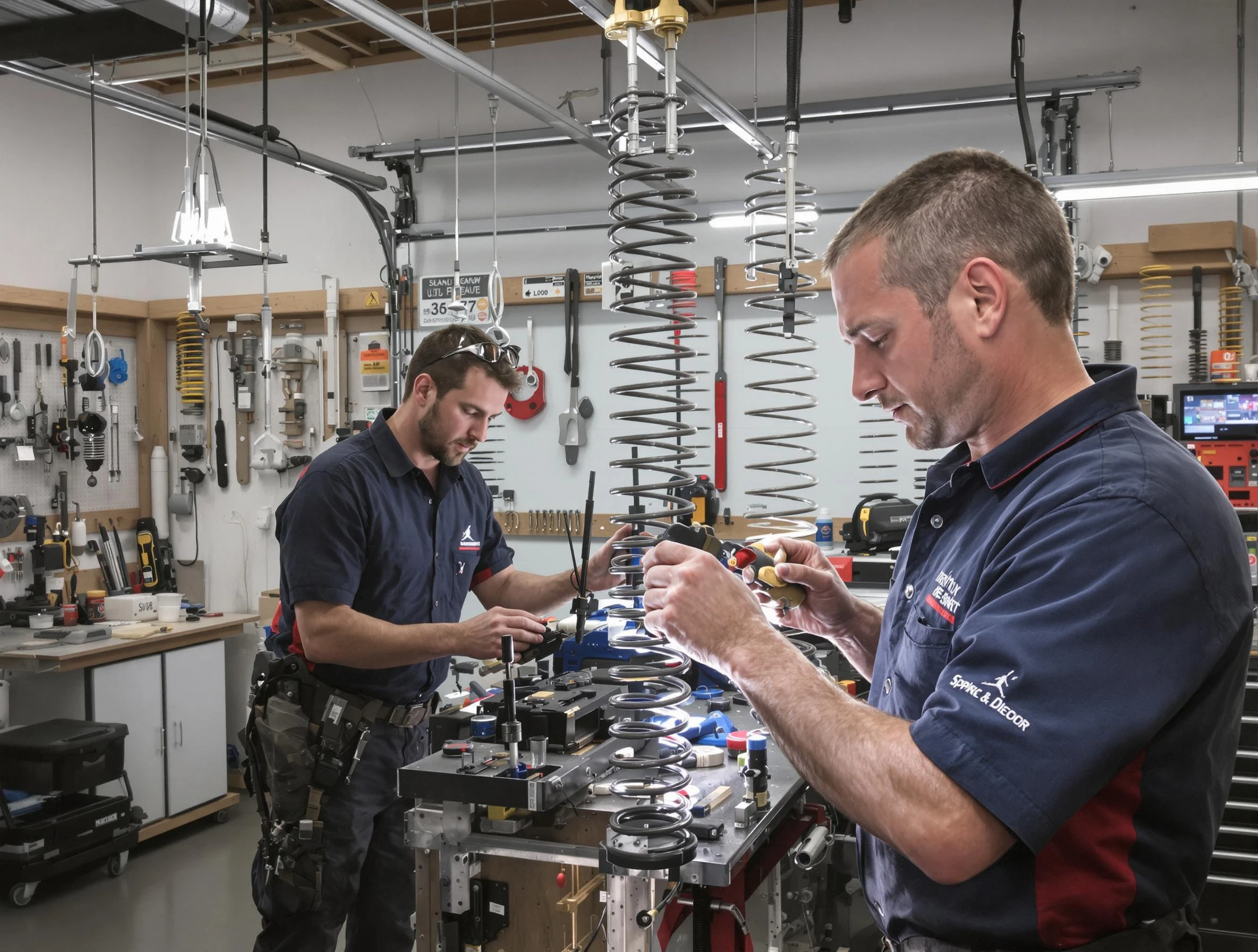 Garage door spring repair service by Springville Garage Door Repair in Springville